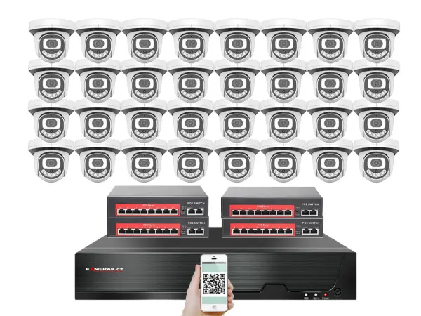 4k ip 32 kamerovy set s externim poe xm-3212d-ext. 8mpx, cz menu