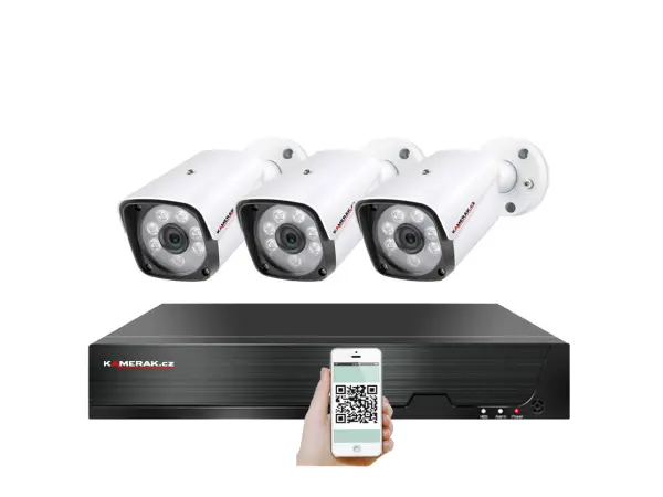 4k poe ip 3 kamerovy set xm-301d 8mpx, cz menu