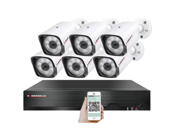 4k poe ip 6 kamerovy set xm-601d 8mpx, cz menu