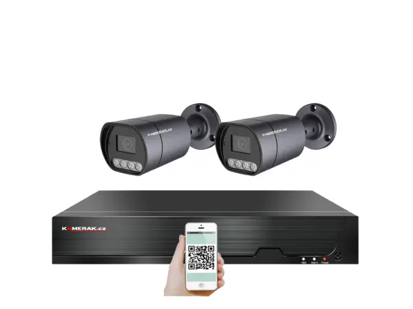 4k poe ip 2 kamerovy set xm-210d 8mpx, mikrofon, cz menu