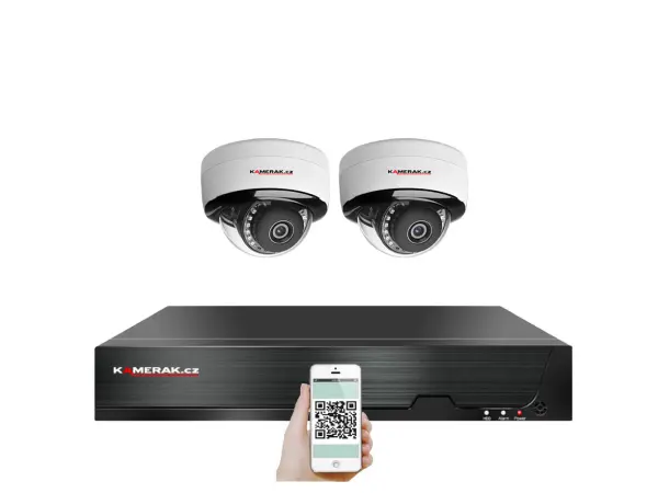 4k poe ip 2 kamerovy set xm-205d 8mpx, mikrofon, cz menu