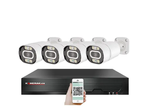 4k poe ip 4 kamerovy set xm-403d 8mpx, cz menu