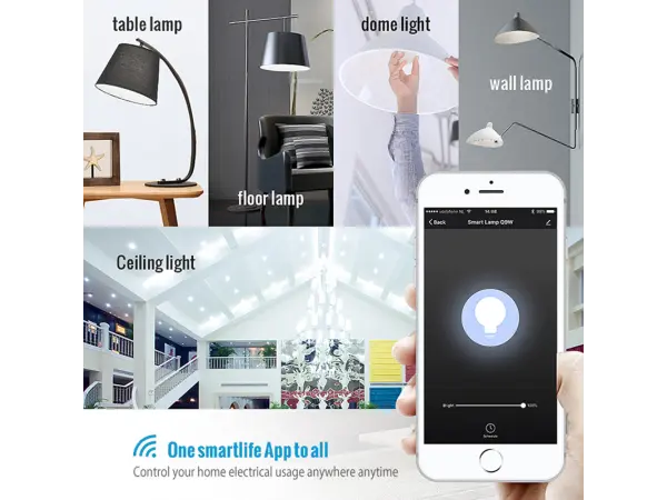 smart e27 wifi control rgb white smart lyailot led zarovka 9w, chytra wifi zarovka