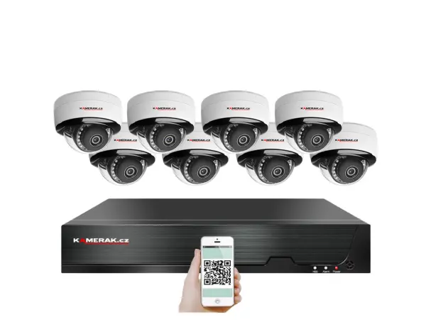 4k poe ip 8 kamerovy set xm-805d 8mpx, mikrofon, cz menu