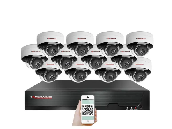 poe ip 12 kamerovy set  xm-1205b 4mpx, mikrofon, cz menu