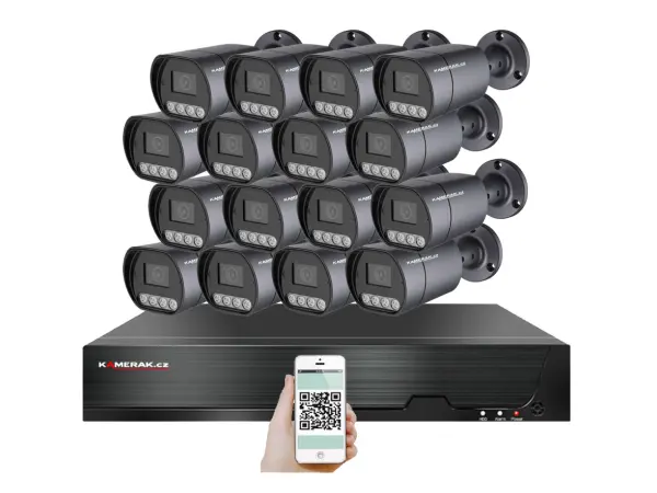 poe ip 16 kamerovy set xm-1610b 4mpx, mikrofon, cz menu