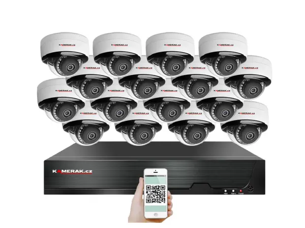 poe ip 16 kamerovy set  xm-1605b 4mpx,  mikrofon, cz menu