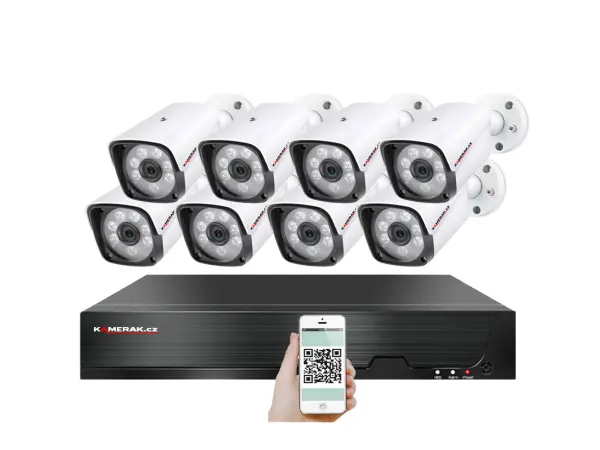 4k poe ip 8 kamerovy set xm-801d 8mpx, cz menu