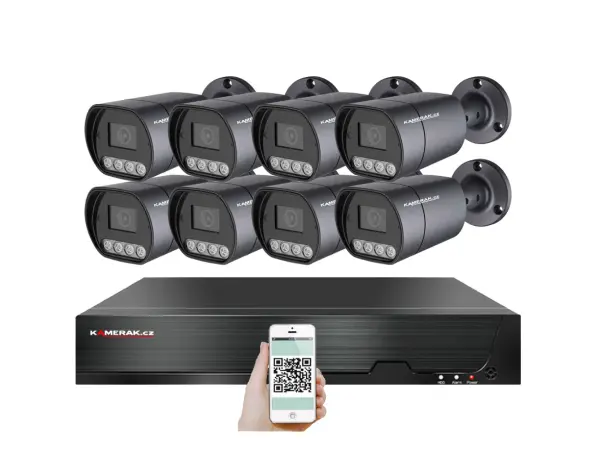 4k poe ip 8 kamerovy set xm-810d 8mpx, mikrofon, cz menu