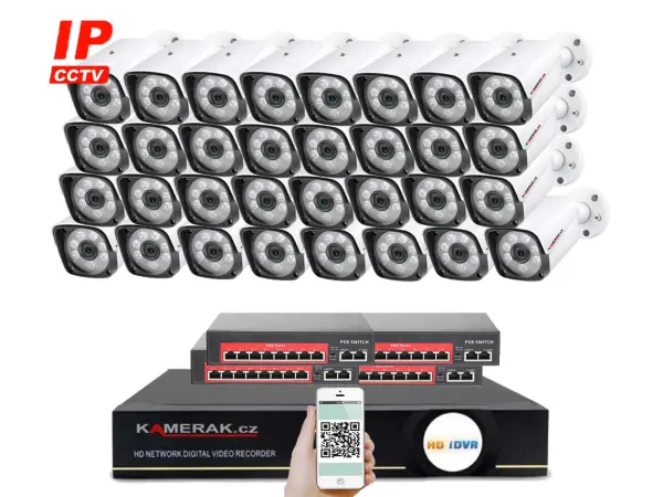 ip 32 kamerovy set s externim poe xm-3201b-ext. 4mpx, cz menu