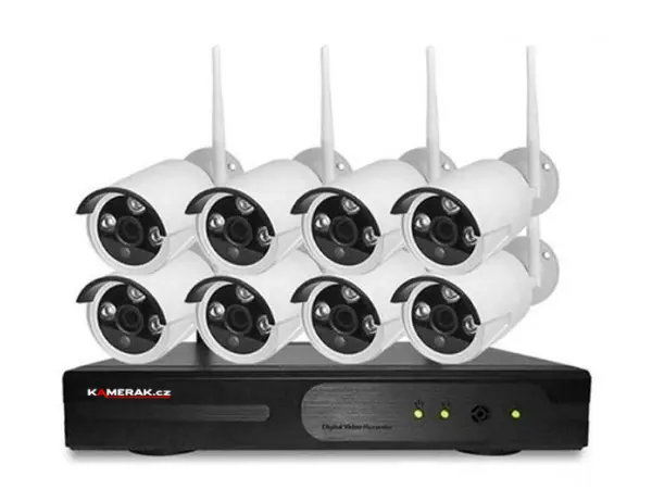 bezdratovy 8 kamerovy set wifi ip pro wip8-102b 3mpx, cz menu