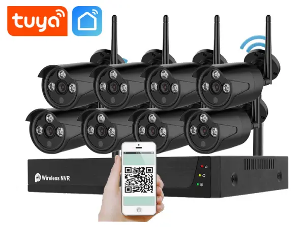 bezdratovy 8 kamerovy set wifi tuya wtu8-033a-black, 2mpx, cz menu