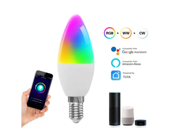 inteligentni e14 wifi control rgb smart lyailot led zarovka wifi