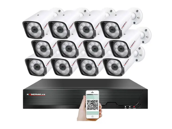 poe ip 12 kamerovy set xm-1201b 4mpx, cz menu