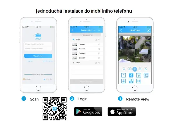 poe nvr-7404 4ch 8mpx, h.265 rekorder pro 4 ip kamery, cz menu