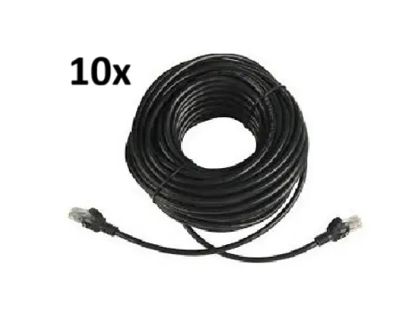 10x  utp sitovy kabel cat 5e 20m cerny