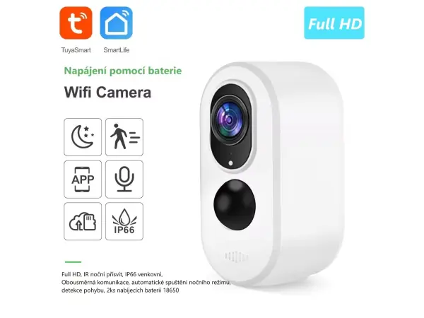 wifi p2p ip kamera tuya pst-sdw-2 2mpx 2ks baterie