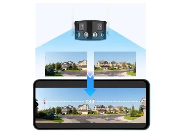 p2p smart wifi ip kamera xm-04b 4mp 180� se dvema objektivy