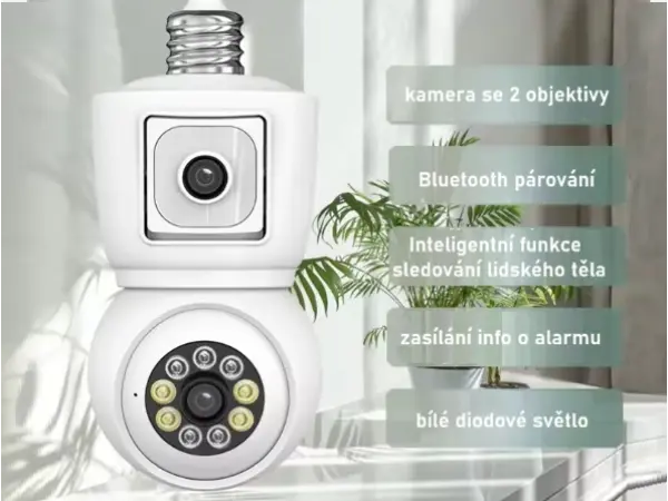  p2p wifi ptz otocna kamera do objimky e27 xm-123 se 2 objektivy app v ceskem jazyce