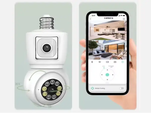  p2p wifi ptz otocna kamera do objimky e27 xm-123 se 2 objektivy app v ceskem jazyce