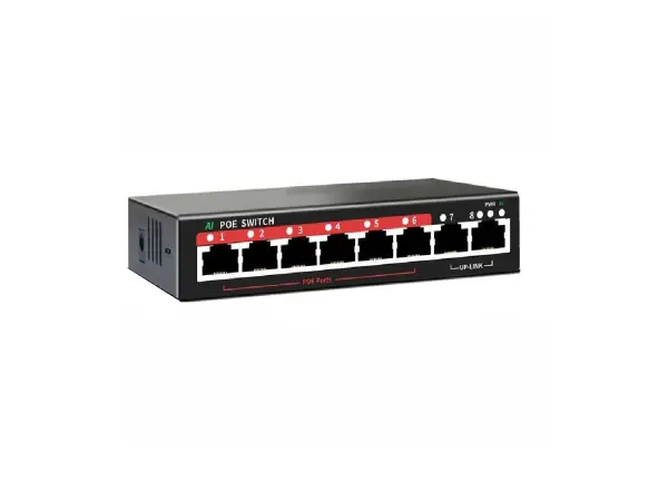 poe switch poe108d 8portu rj45 (6*poe+2*uplink) s rychlosti 10/100 mb/s