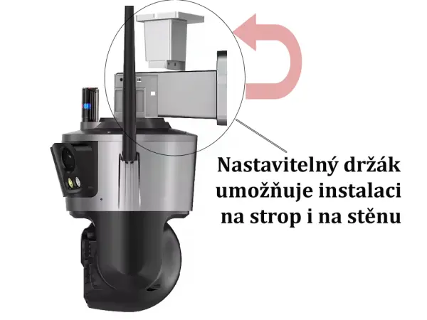 ptz kamera otocna p2p xm-633 se 3mi objektivy 2+2+4mpx tedy 8mpx