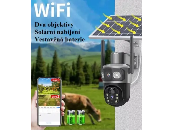 wifi solarni kamera esee-927 4mpx, 6x baterie