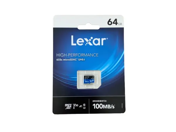 micro sdxc card 64gb v30 a1 100mb/s lexar