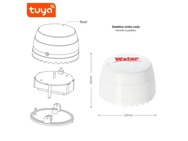 tuya smart wifi detektor uniku vody pst-sq400b