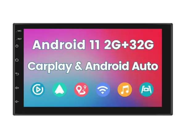 2din autoradio 7" a3017 2gb+32gb android 11 s carplay, android auto, gps wifi bt fm