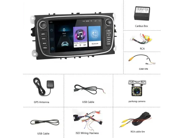 autoradio 7" q3196kt  android 8.1 - podpora bt gps wifi pro ford focus mondeo c-max