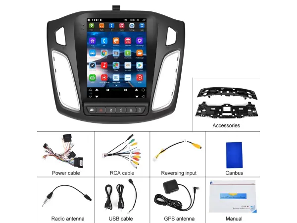 autoradio 9,7" q3588 android 13, 2+64gb 2din pro ford focus 2012-2015