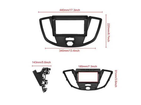 ford transit/tourneo custom 2015-2017 9"- redukcni ramecek a7781 pro autoradio 9"