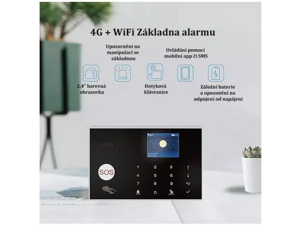 wi-fi/4g alarm system tuya zx-g30 black pro android,ios