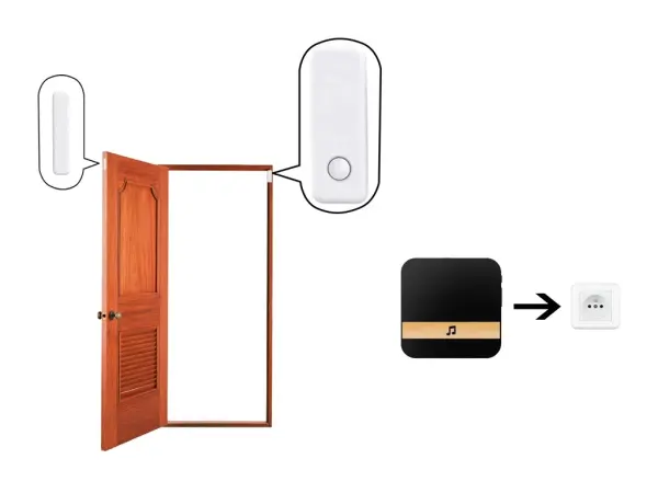 magneticky signalizator otevreni dveri 433mhz, cerny