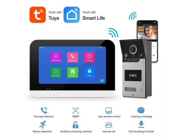 tuya smart wifi digitalni videotelefon se cteckou pst-db10-ic
