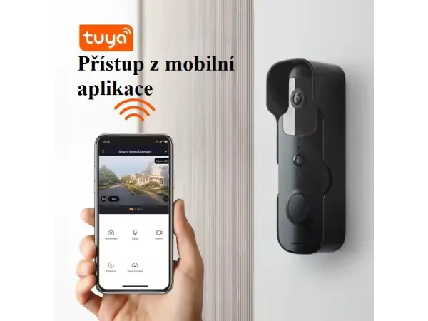 wifi tuya vodotesny video zvonek pst-t30 black