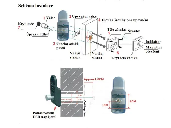 wifi inteligentni zamek tuya pst-ea1 s klavesnici a otiskem prstu, android/ios