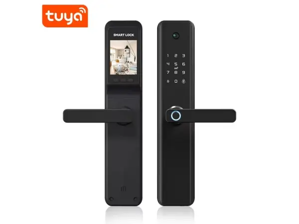 tuya smart dverni zamek s intercomem cteckou otisku prstu, s kamerou 1,3mp pst-k1 pro max