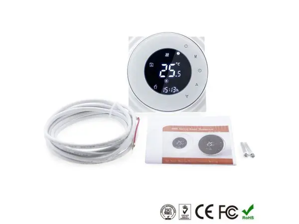 digitalni pokojovy termostat pst-6000-wifi system pro plynovy kotel a boiler tuya  bily