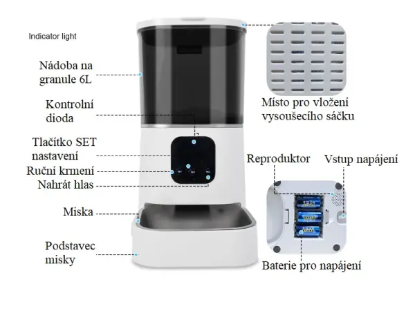 wifi krmitko pro domaci mazlicky s kamerou 1080p, tuya/smart life