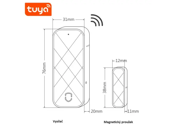 tuya smart wifi - magneticky dverni a okenni senzor+snimac vibraci