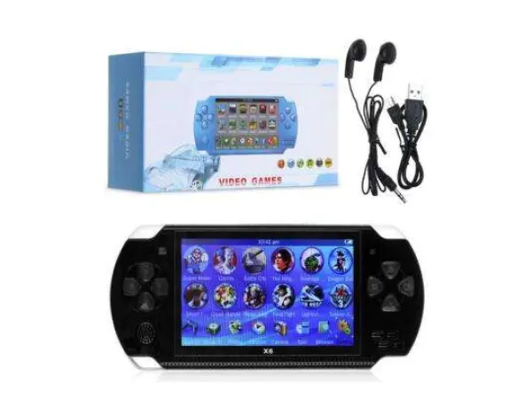 prenosna herni konzole x6 4,3" lcd, 8gb, 2000 vestavenych her, cerna