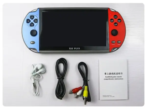 prenosna herni konzole x12plus 7.0 lcd, 16gb, modrocervena