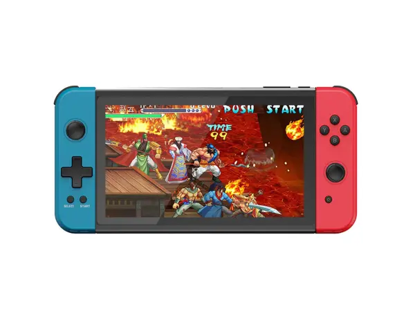 prenosna retro herni konzole x70 7,0 lcd, 64 gb, modrocervena