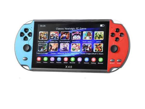 prenosna herni konzole x40 7.0 lcd, 16gb, modrocervena