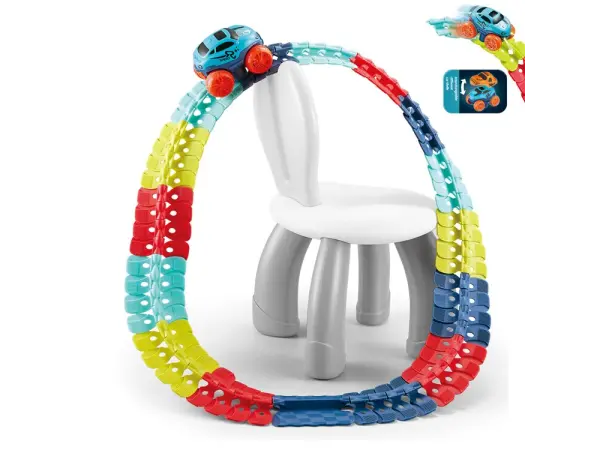 detska svitici autodraha a988, 56 ks dilku s led autickem