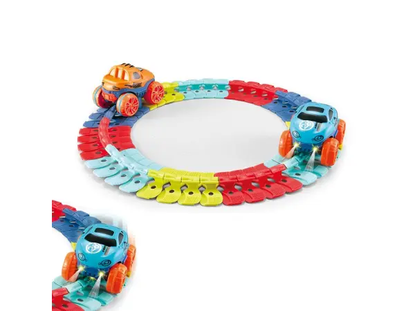 detska svitici autodraha a988, 56 ks dilku s led autickem