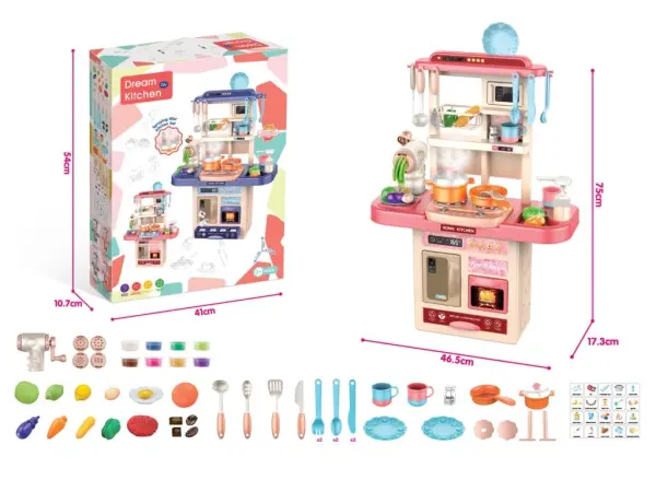 detska interaktivni kuchynka 75t-8 �domaci kuchyne� s realistickymi funkcemi a doplnky