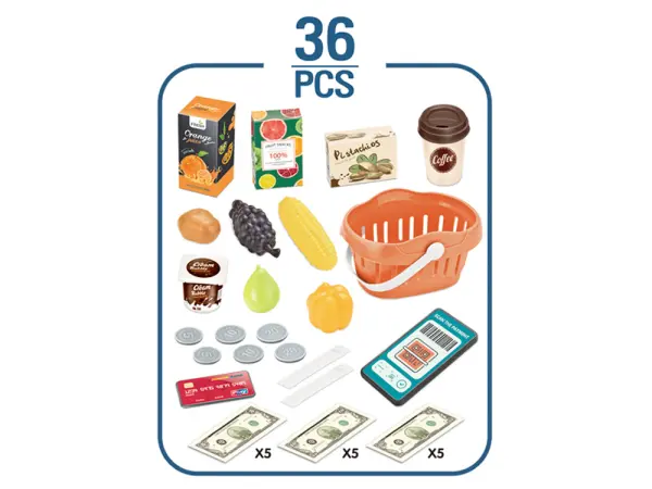 detska pokladna 668-115 se skenerem a kalkulackou � supermarket set 36 ks